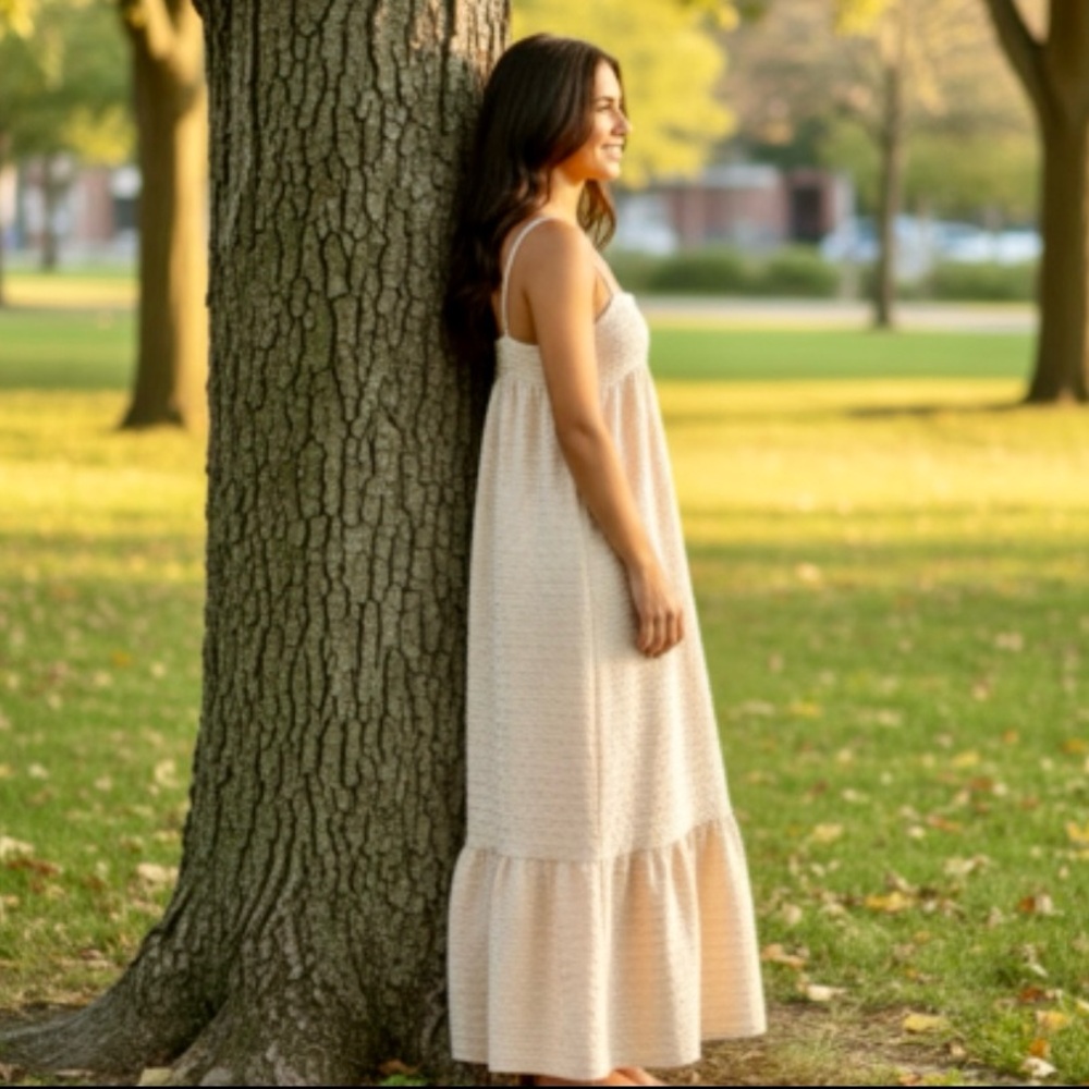 Kika Vargas By Target Textured Empire Waist midi Dress - Picture 3 of 13